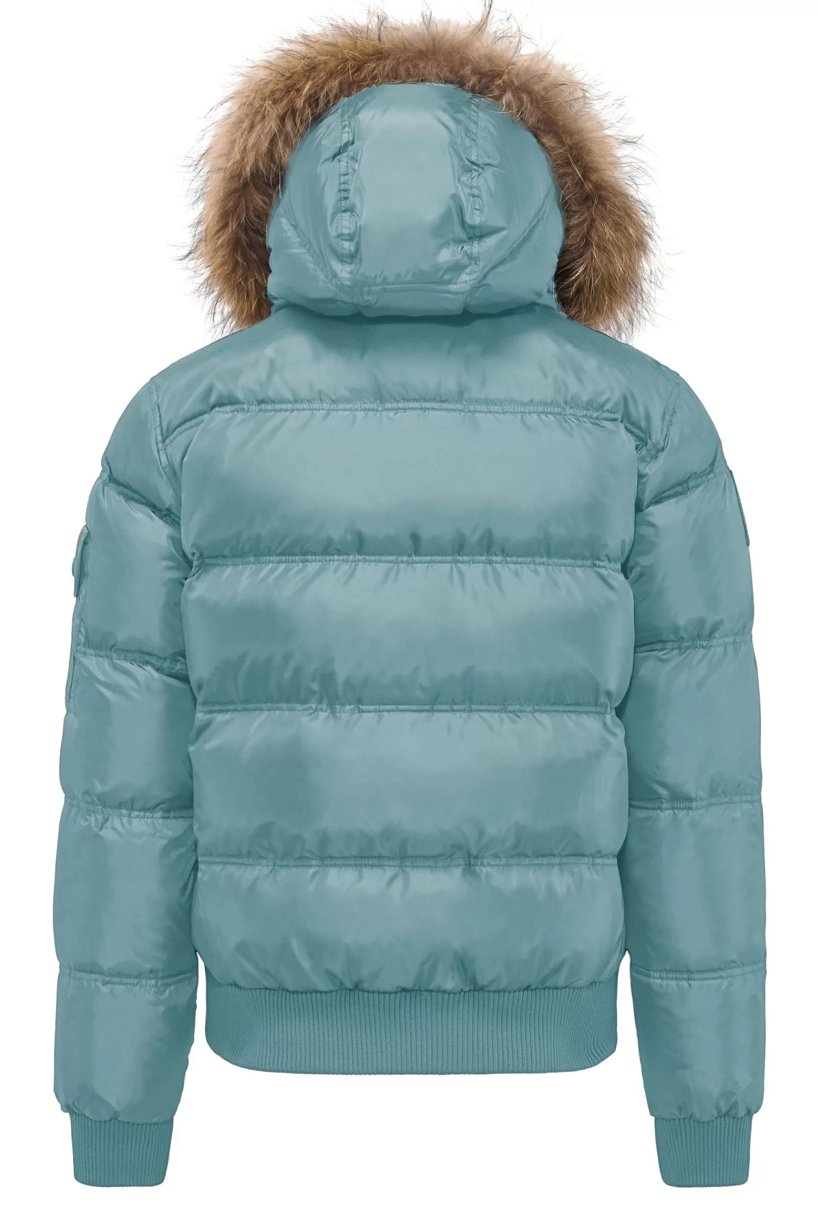 Uomo Bomboogie Bomber>Bomber Imbottito In Piuma Con Bordo In Pelliccia Folta