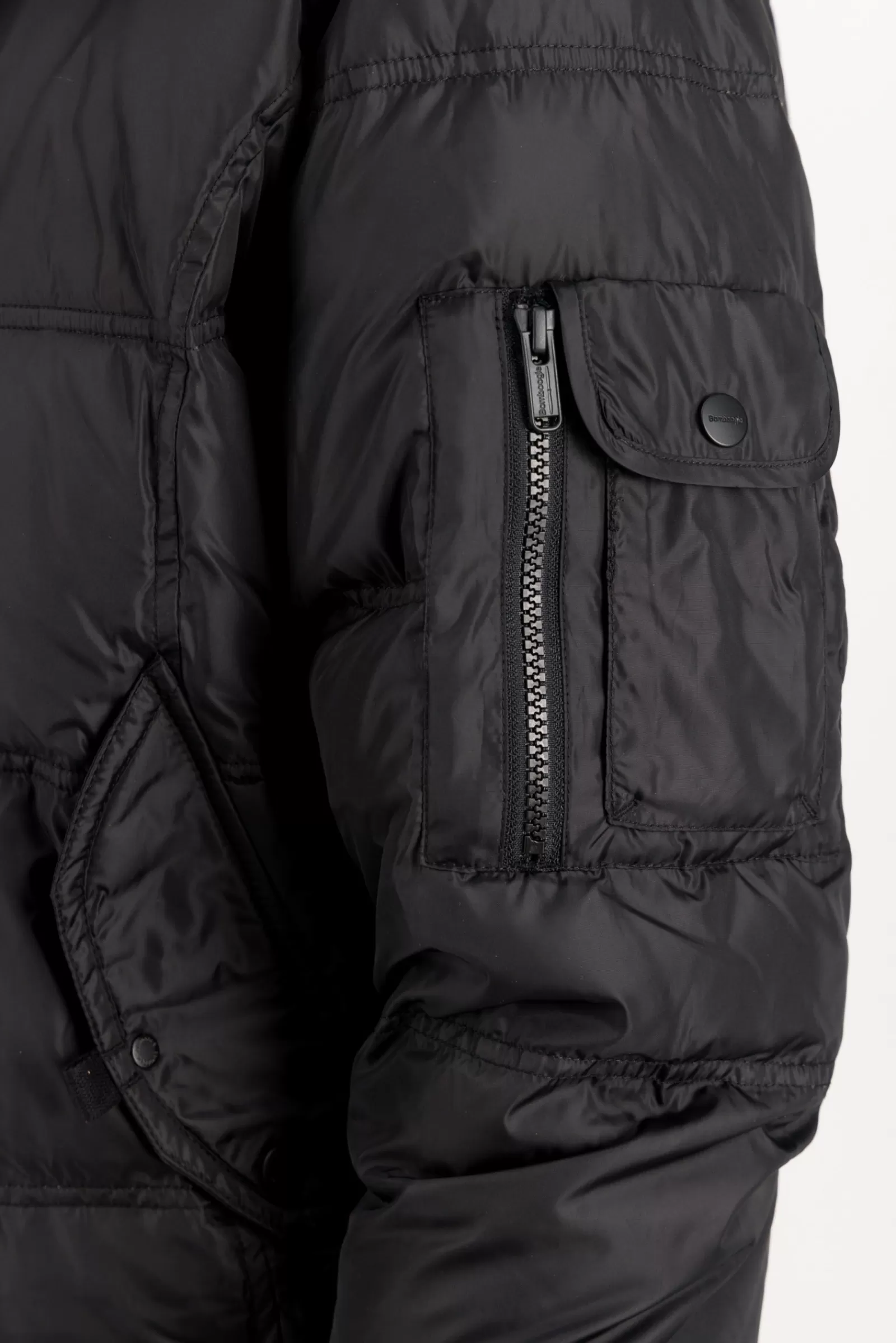 Uomo Bomboogie Bomber>Bomber Imbottito In Piuma Con Bordo In Pelliccia Sintetica