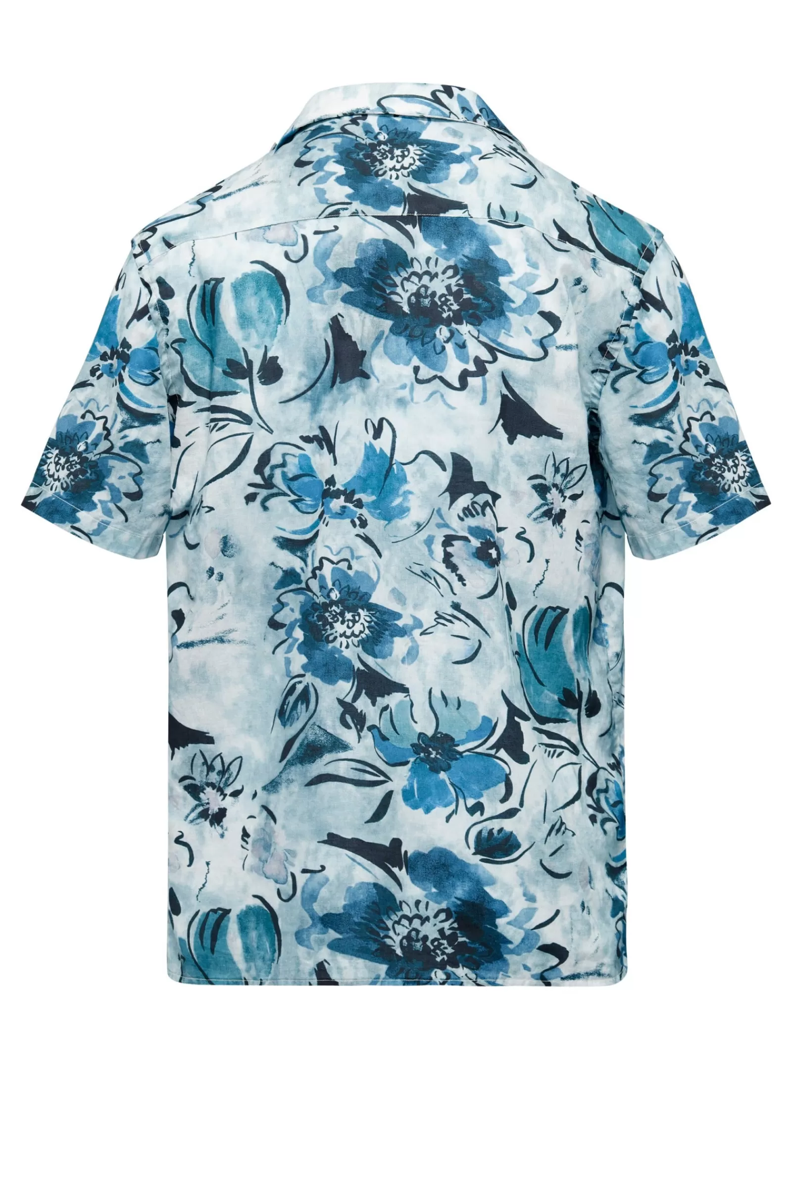 Uomo Bomboogie Camicie>Camicia A Manica Corta Stampata In Lino/Cotone