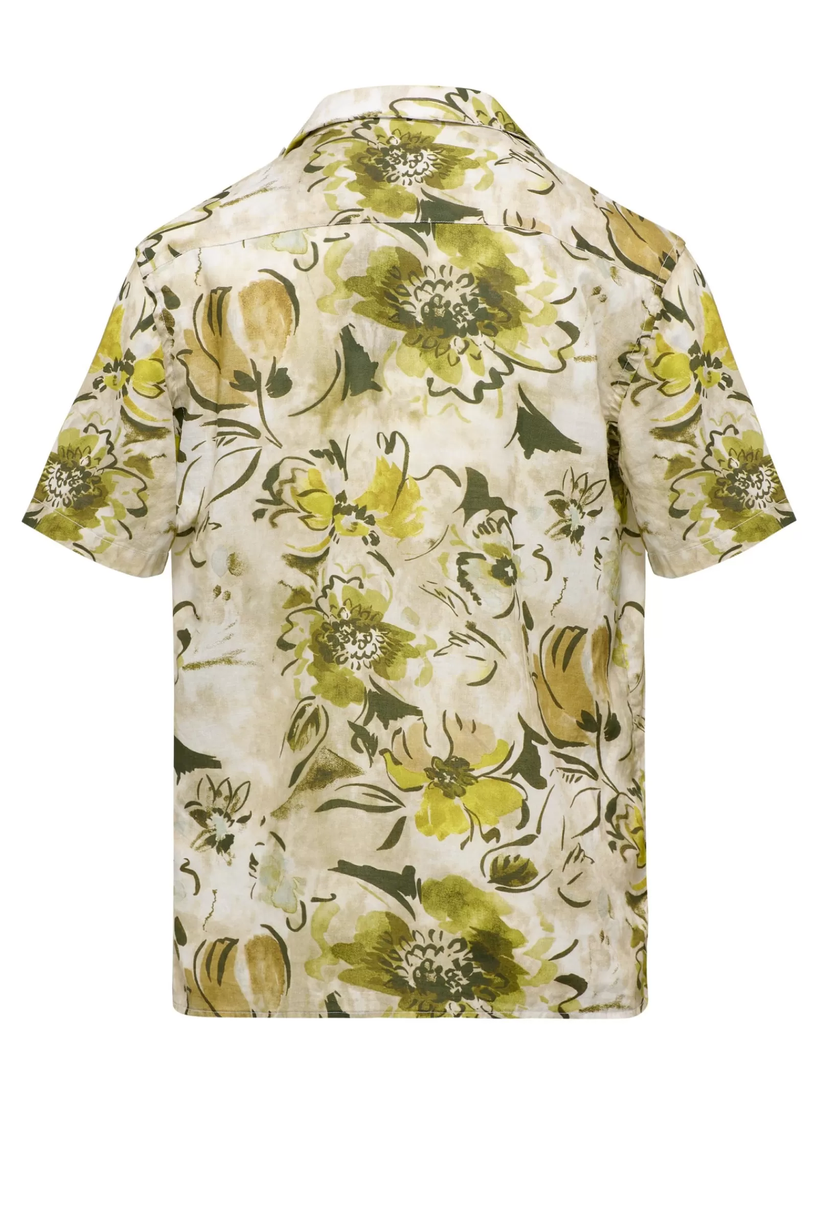 Uomo Bomboogie Camicie>Camicia A Manica Corta Stampata In Lino/Cotone