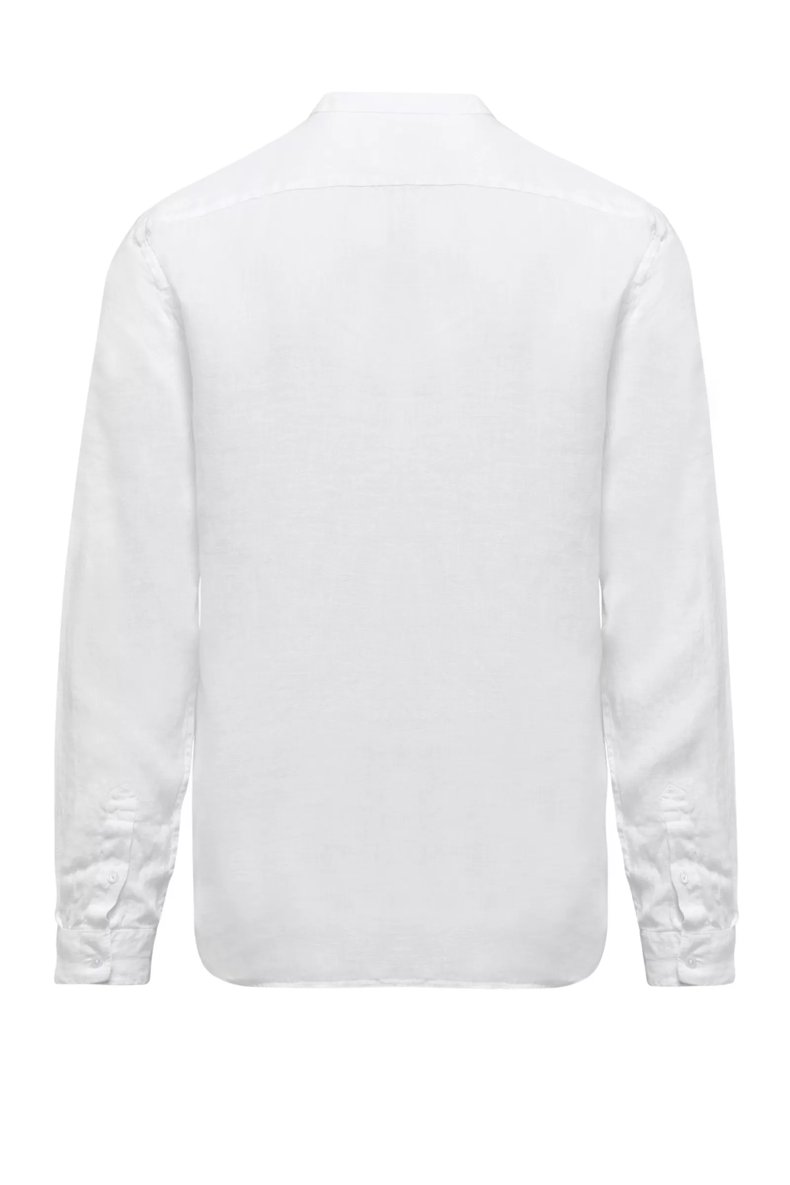 Uomo Bomboogie Camicie>Camicia In Lino Con Collo Alla Coreana