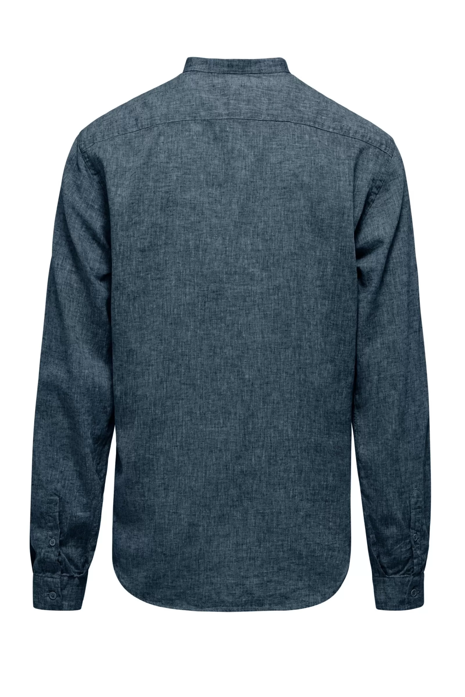 Uomo Bomboogie Camicie>Camicia In Lino/Cotone Con Collo Alla Coreana