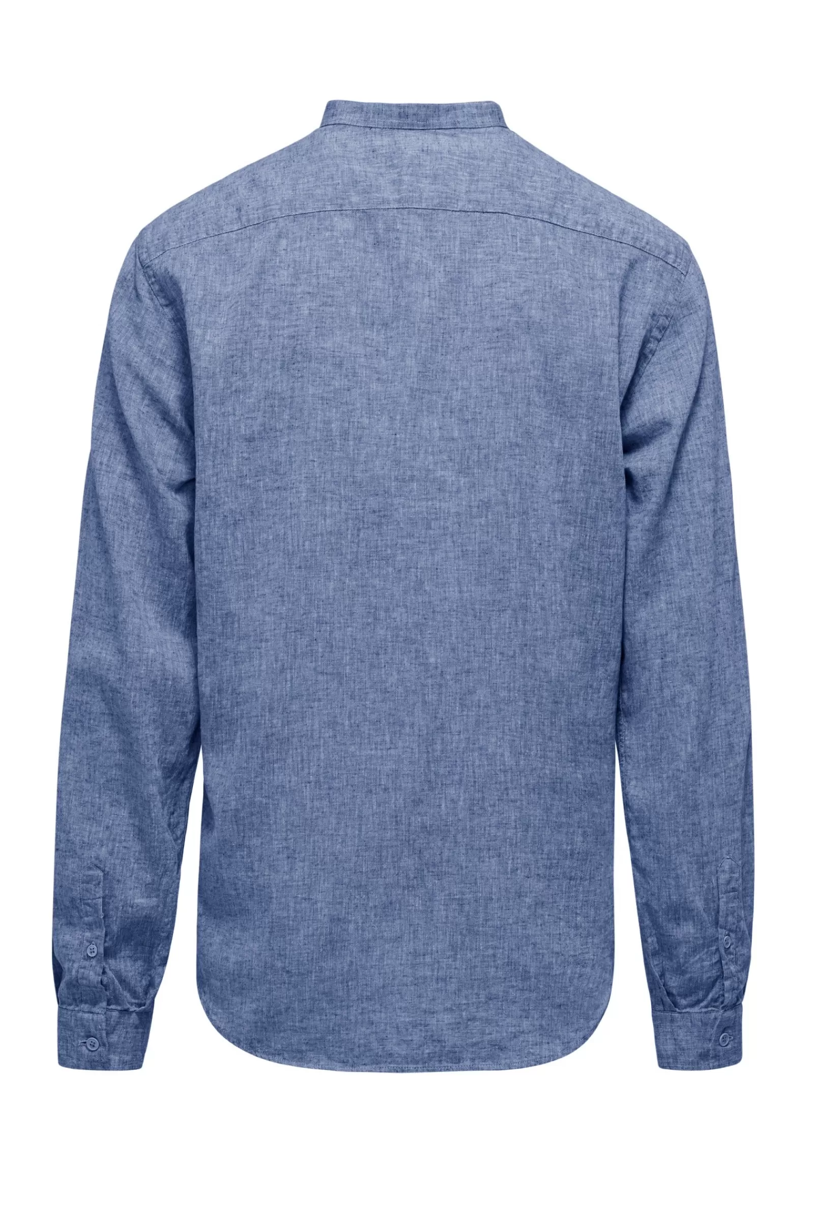 Uomo Bomboogie Camicie>Camicia In Lino/Cotone Con Collo Alla Coreana
