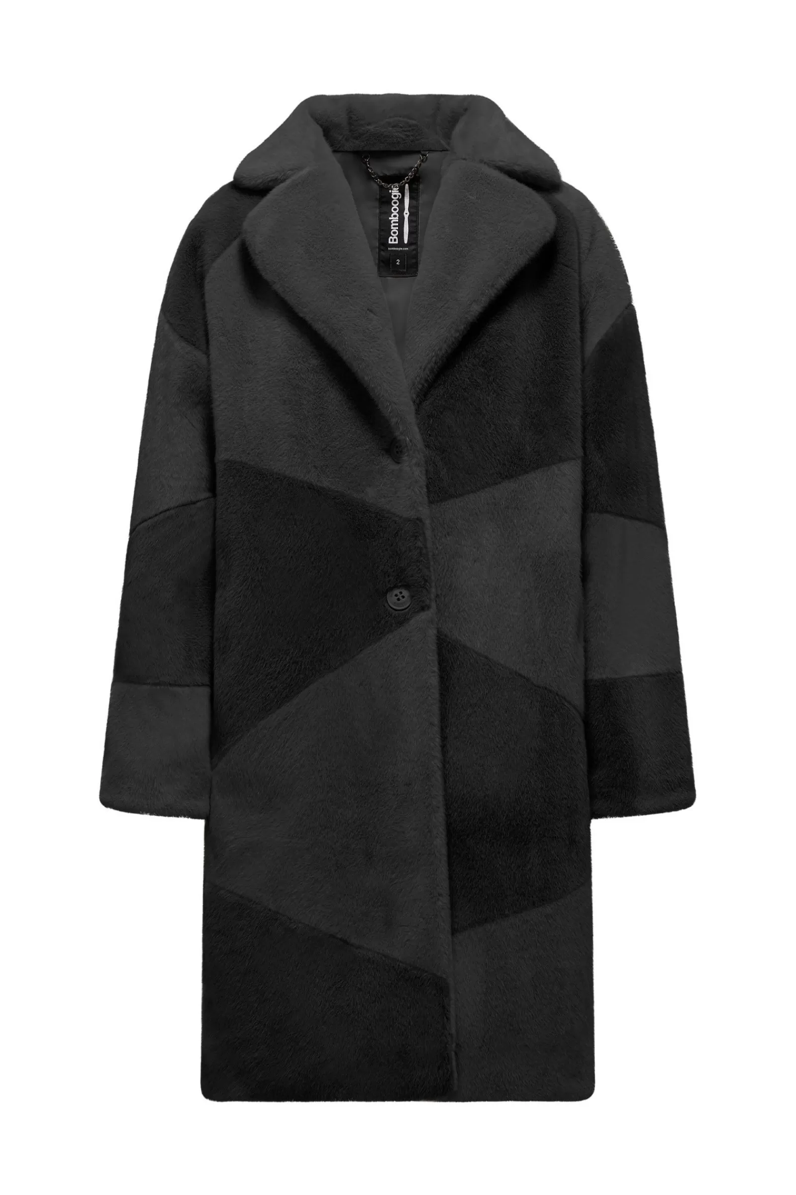 Donna Bomboogie Cappotti>Cappotto Bicolore Monopetto Con Revers