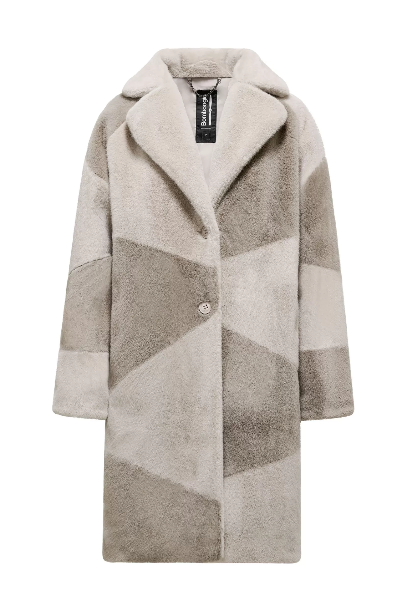 Donna Bomboogie Cappotti>Cappotto Bicolore Monopetto Con Revers
