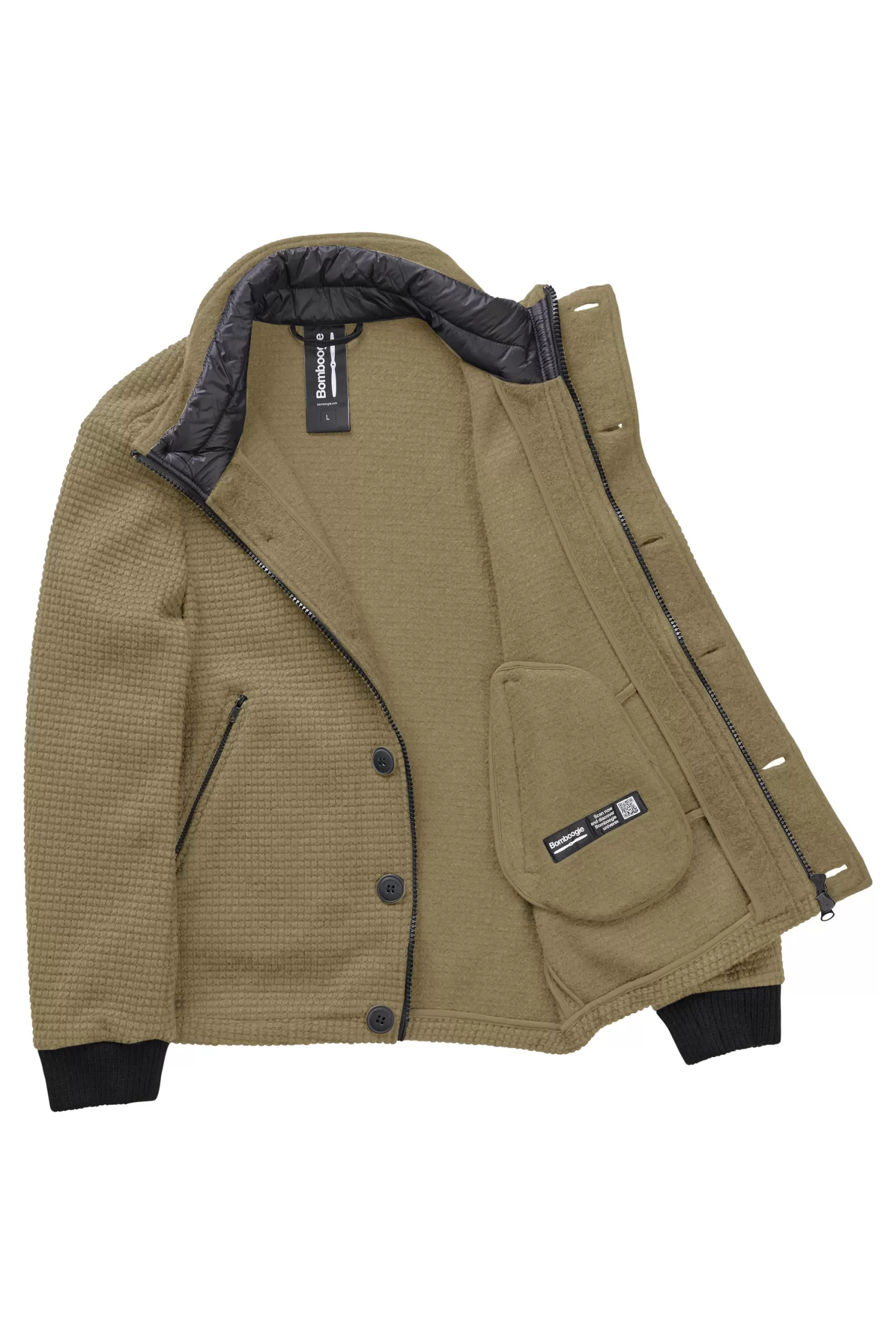 Uomo Bomboogie Cappotti>Cappotto Corto In Lana Cotta Con Bottoni