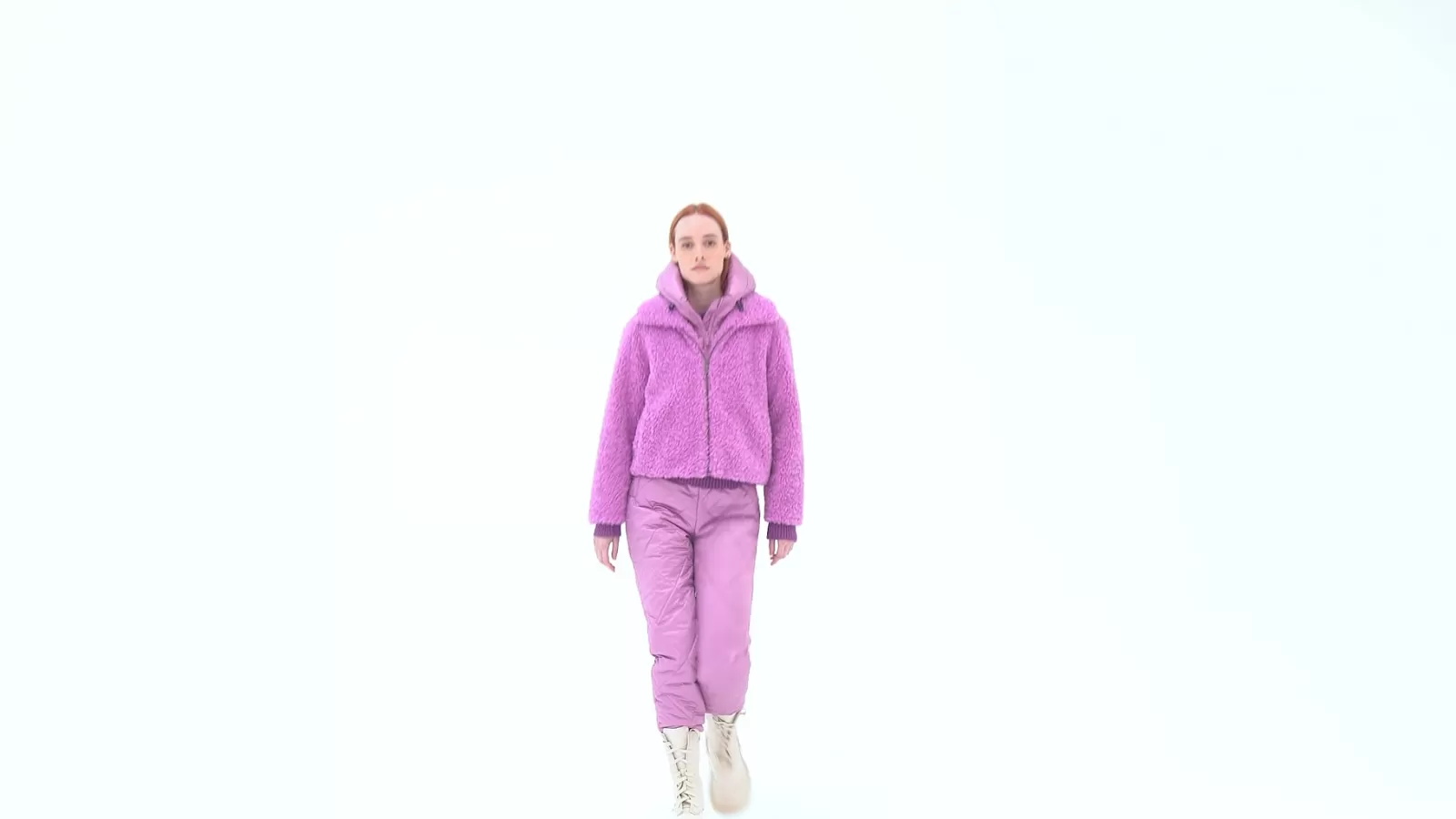 Donna Bomboogie Cappotti>Cappotto Corto In Sherpa Fleece Con Cappuccio