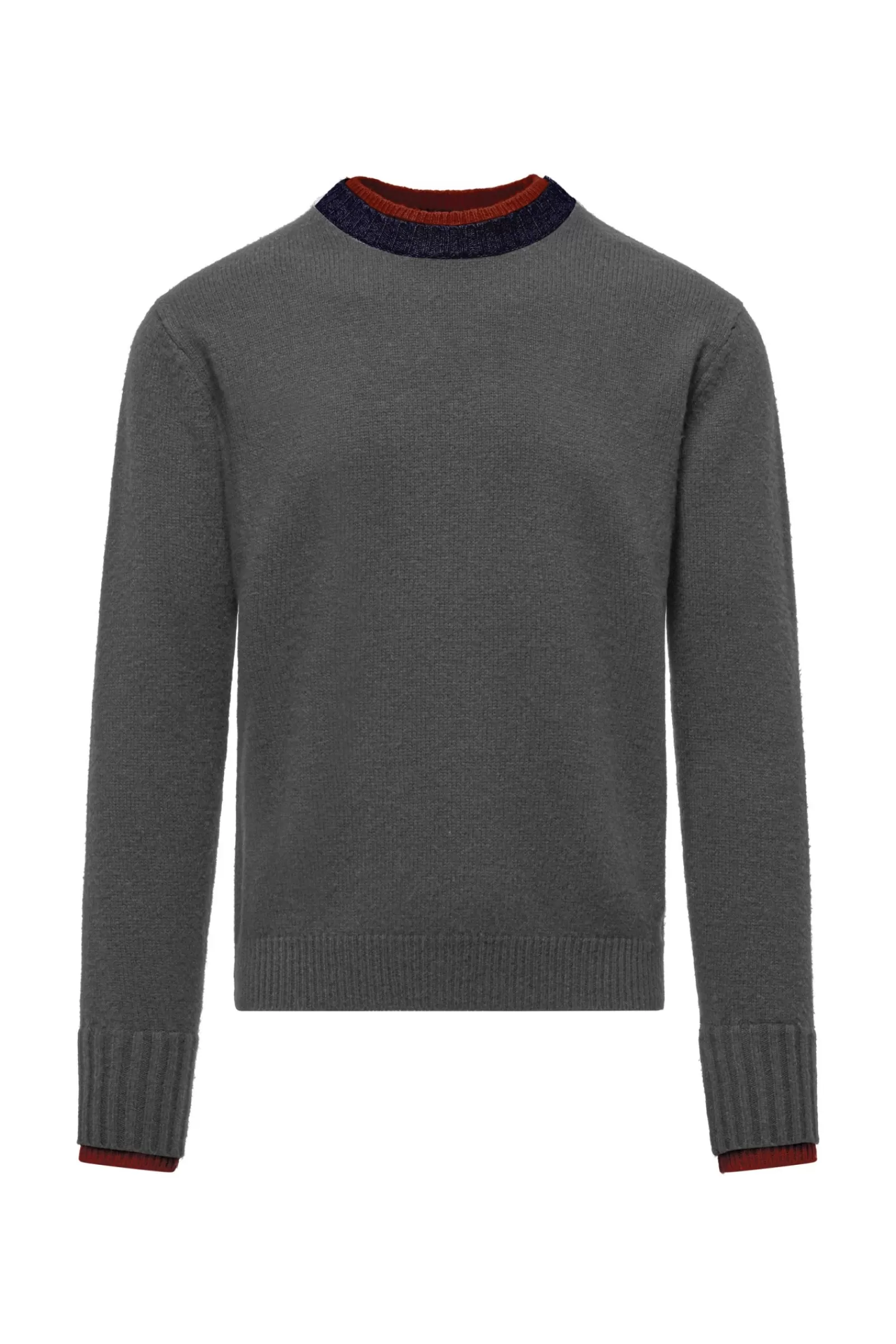Uomo Bomboogie Maglioni & Pullover>Girocollo In Lana Rasata Con Profili Bicolore