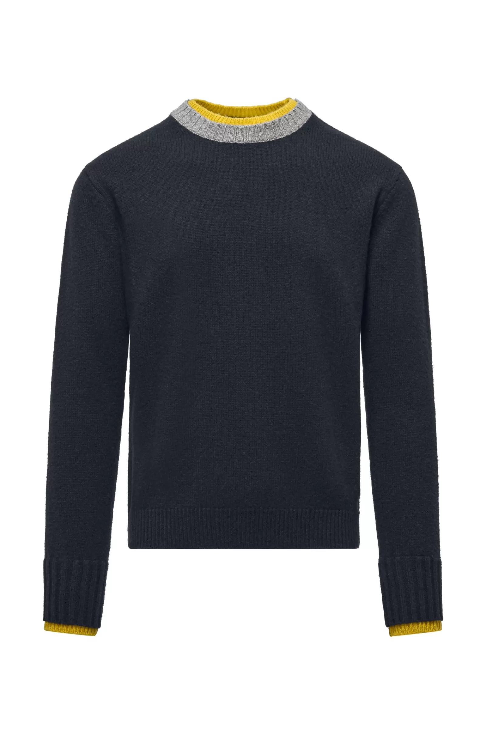 Uomo Bomboogie Maglioni & Pullover>Girocollo In Lana Rasata Con Profili Bicolore