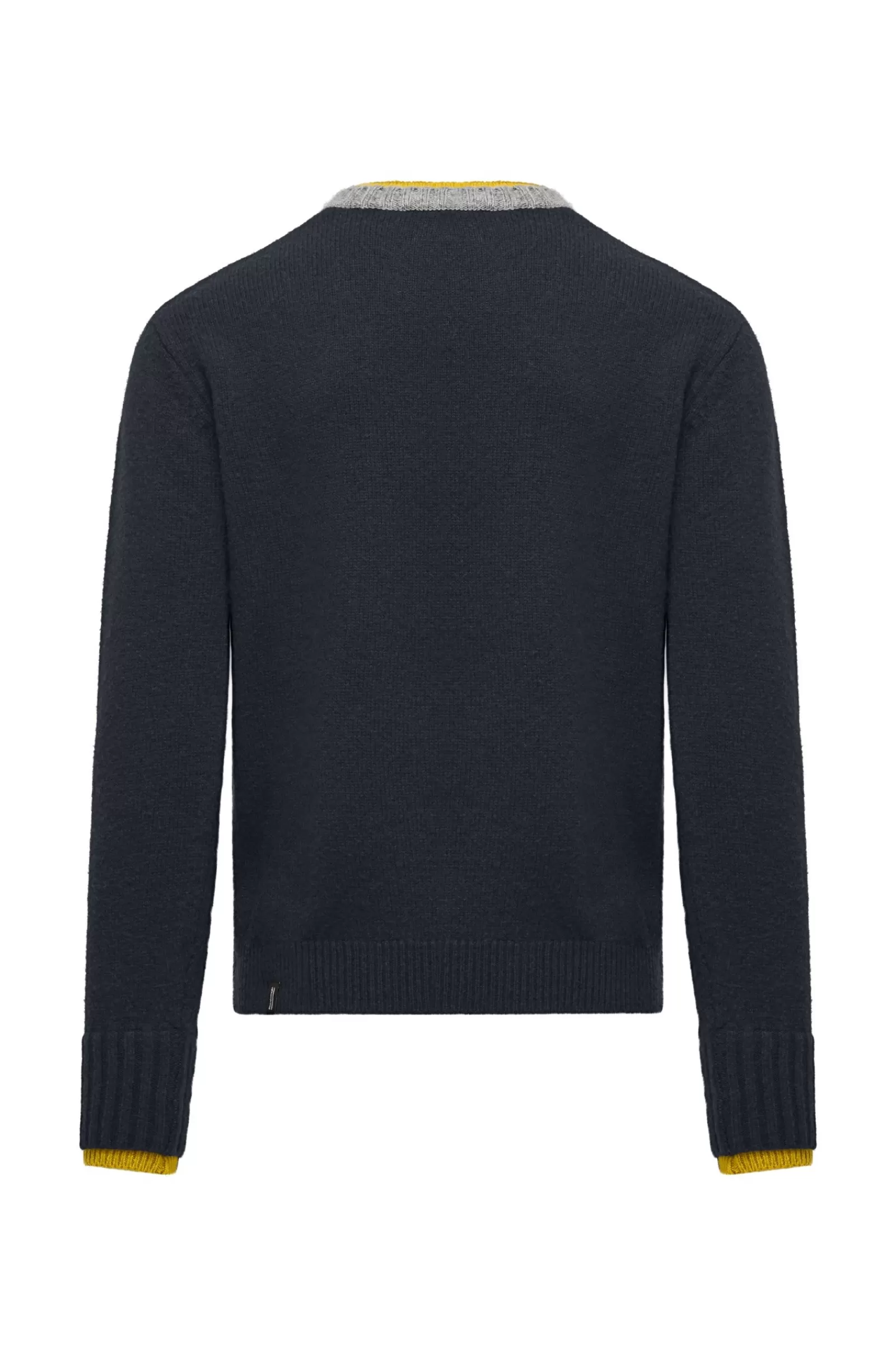 Uomo Bomboogie Maglioni & Pullover>Girocollo In Lana Rasata Con Profili Bicolore