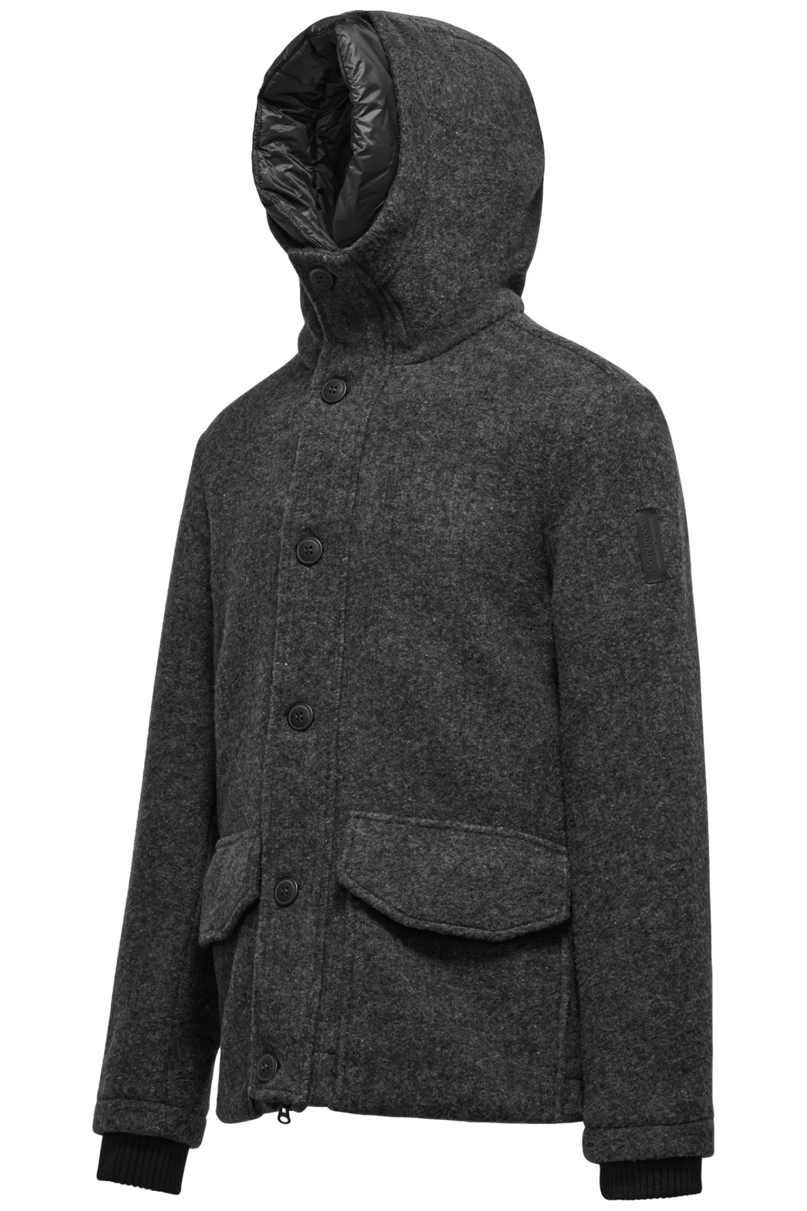 Uomo Bomboogie Parka>Parka Corto In Lana Cotta Con Cappuccio
