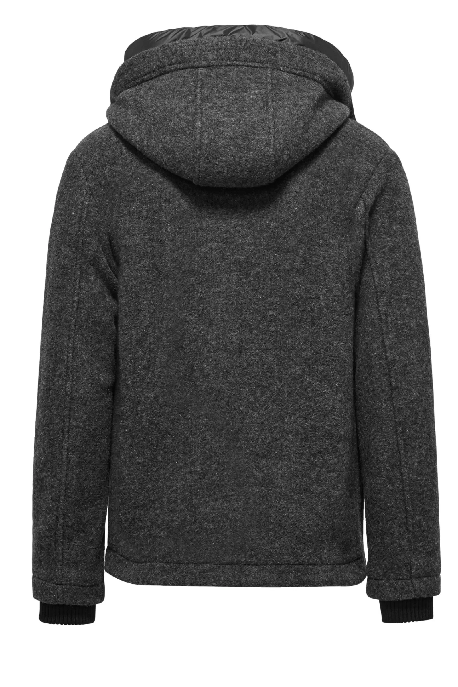 Uomo Bomboogie Parka>Parka Corto In Lana Cotta Con Cappuccio