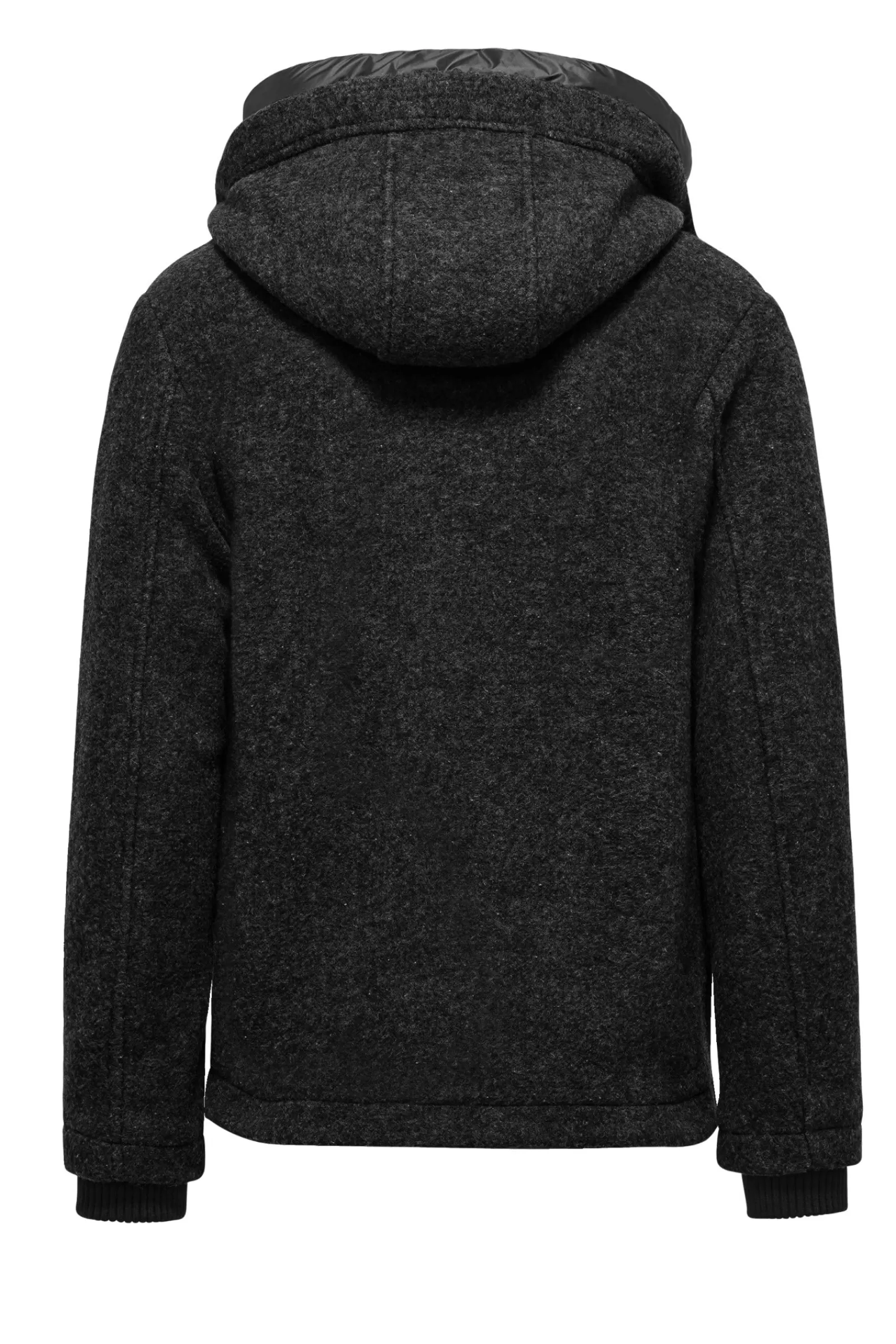 Uomo Bomboogie Parka>Parka Corto In Lana Cotta Con Cappuccio