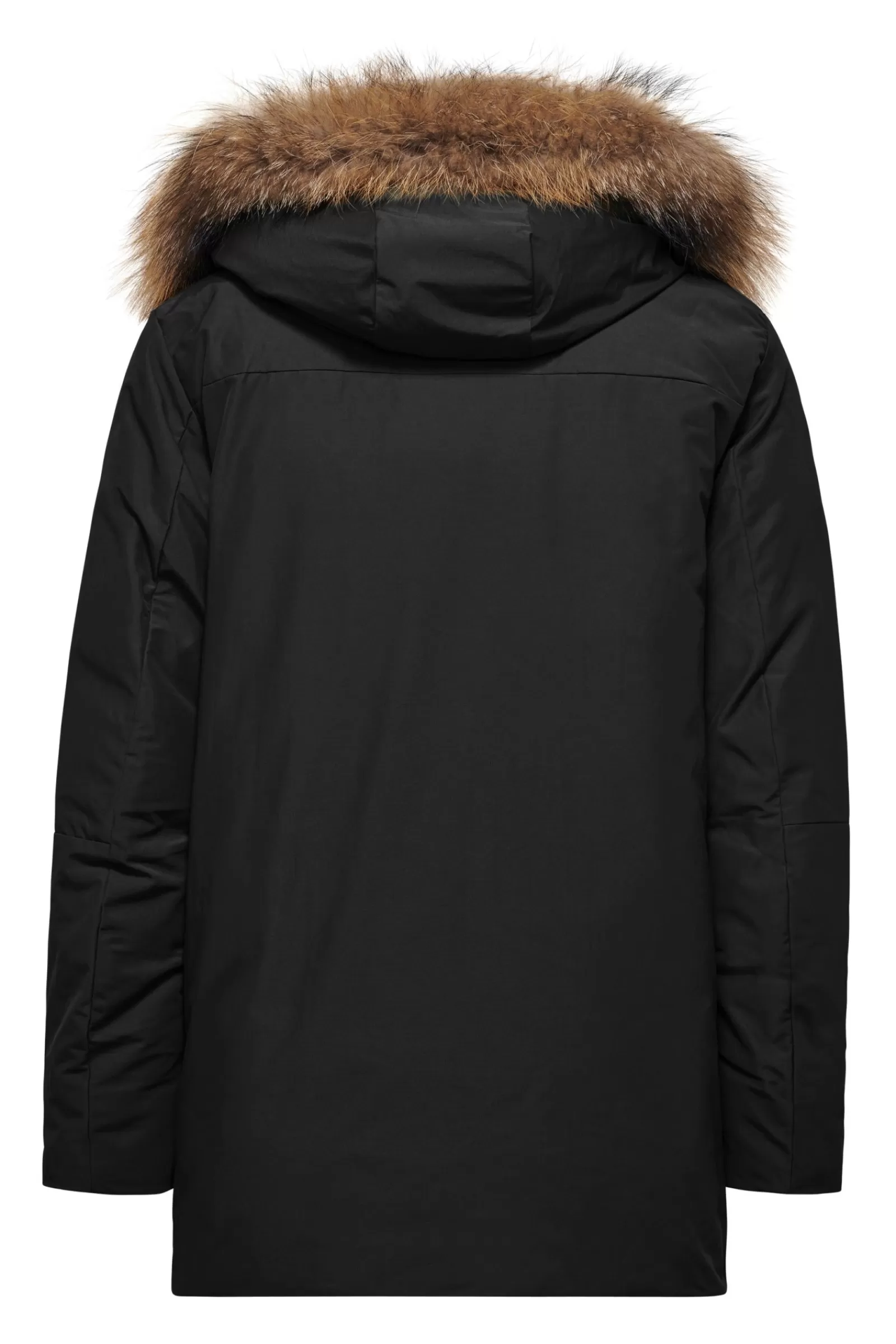 Uomo Bomboogie Parka>Parka Imbottitura Riciclata Con Bordo Cappuccio In Vera Pelliccia
