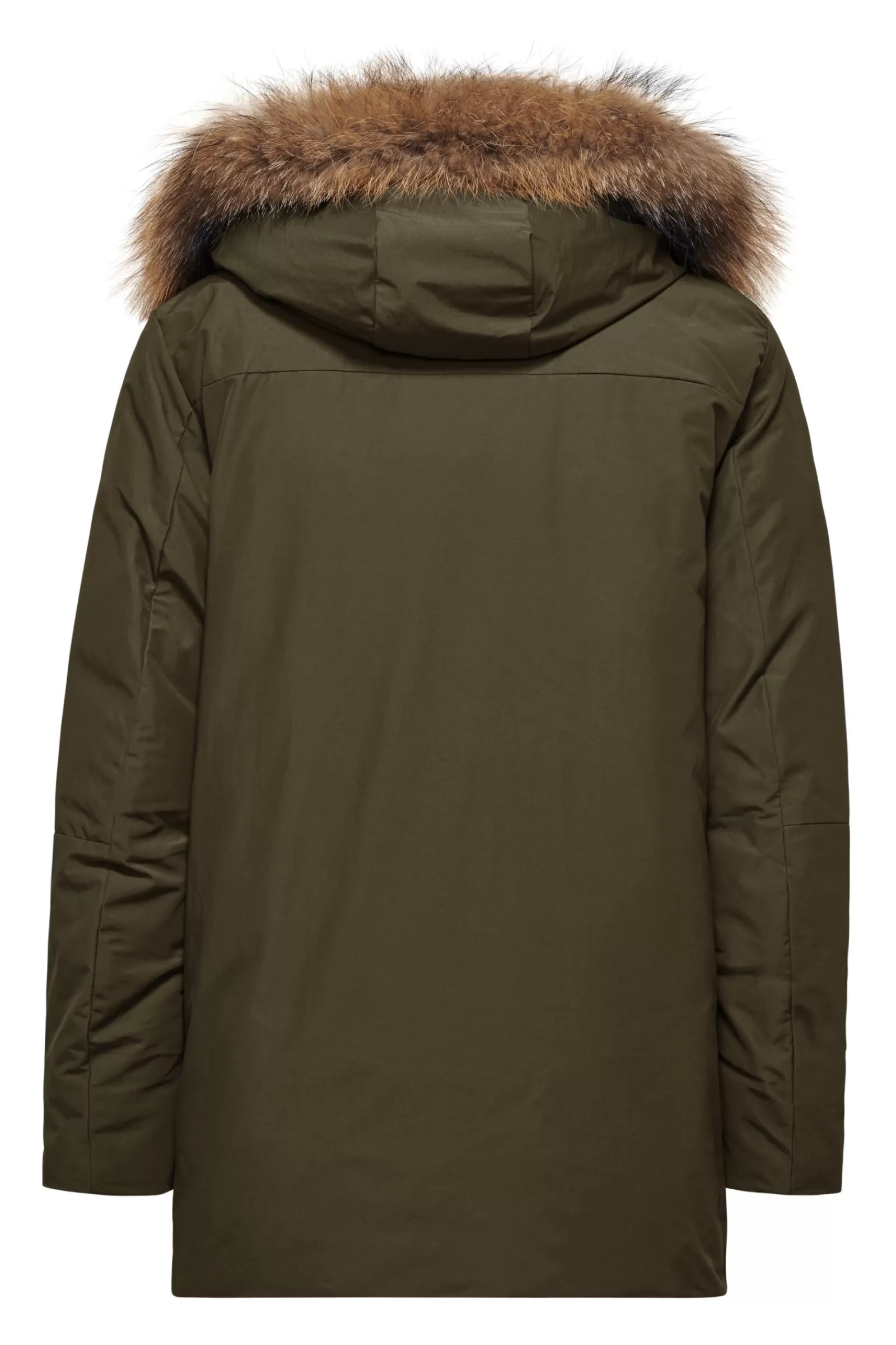Uomo Bomboogie Parka>Parka Imbottitura Riciclata Con Bordo Cappuccio In Vera Pelliccia