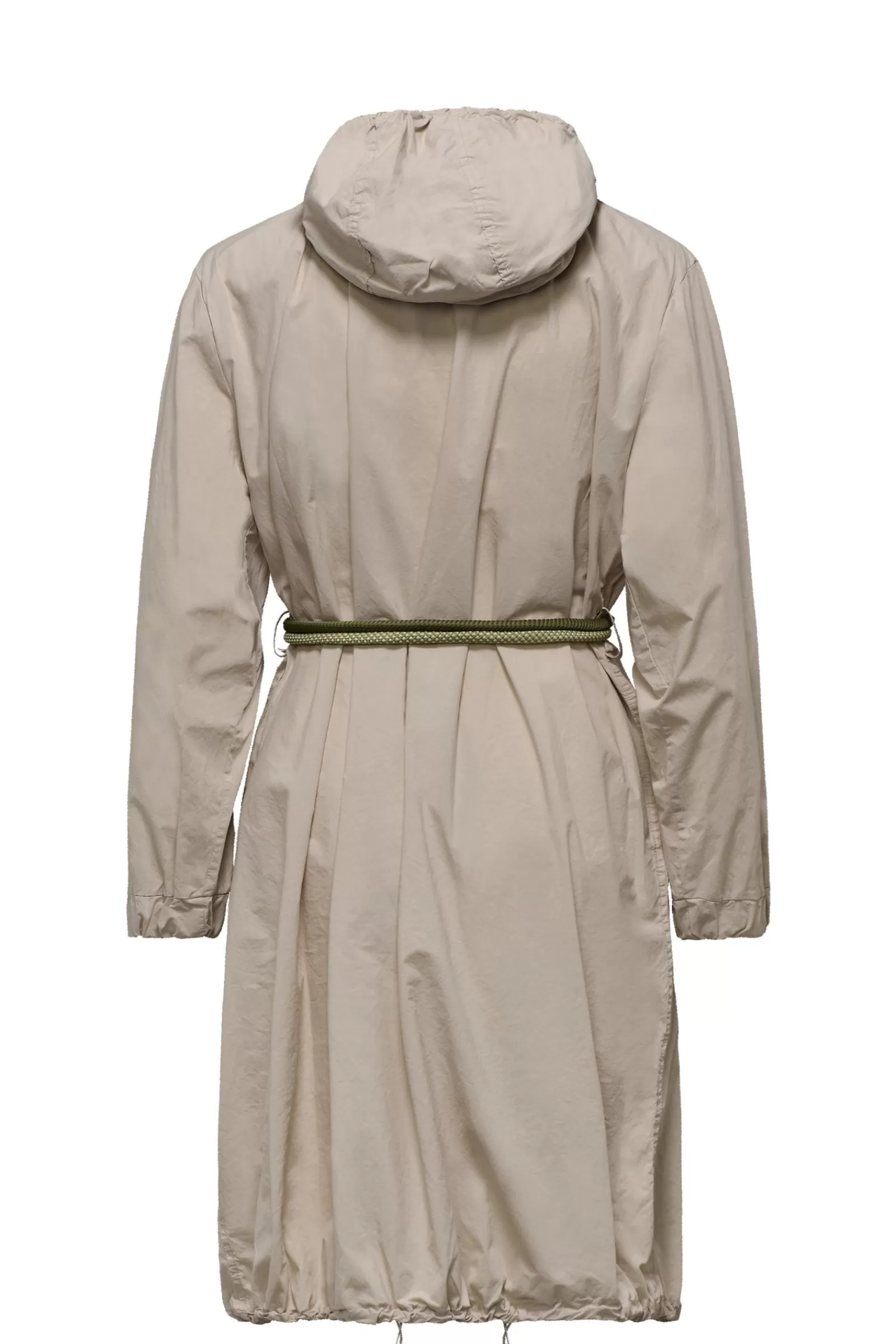 Donna Bomboogie Parka>Parka Lungo Sfoderato Con Cintura Bicolore In Corda
