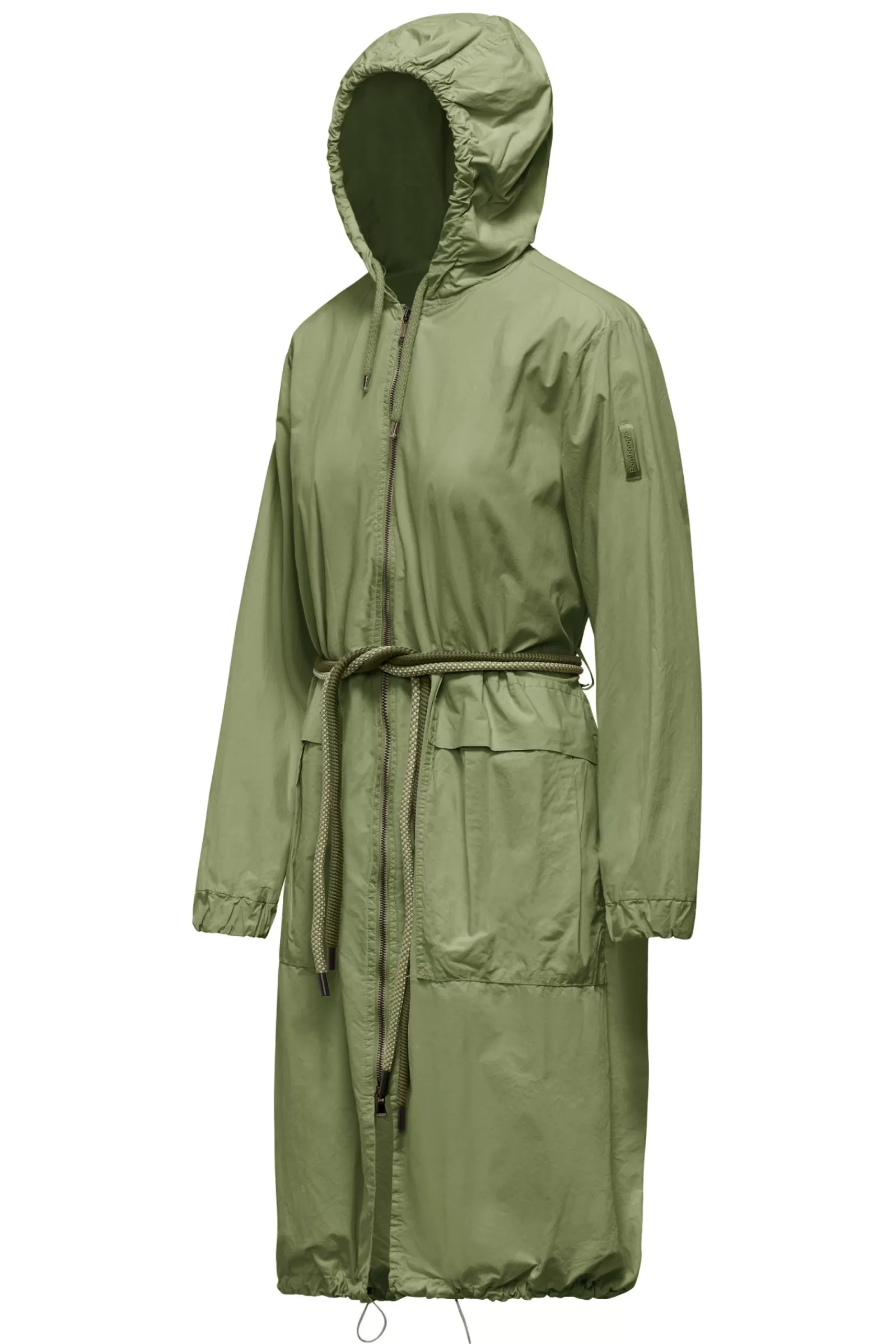 Donna Bomboogie Parka>Parka Lungo Sfoderato Con Cintura Bicolore In Corda
