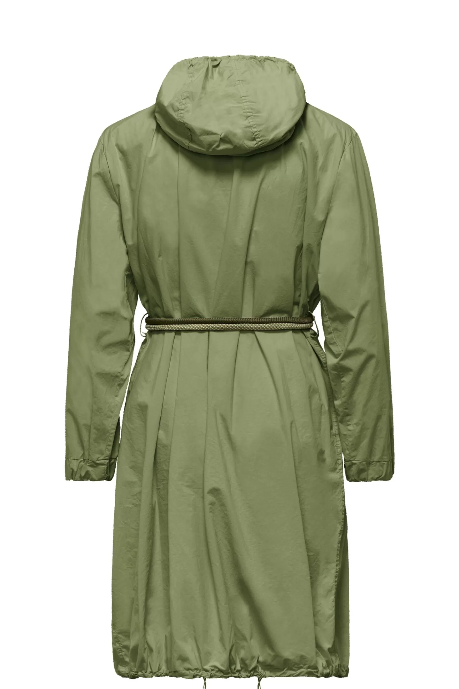Donna Bomboogie Parka>Parka Lungo Sfoderato Con Cintura Bicolore In Corda