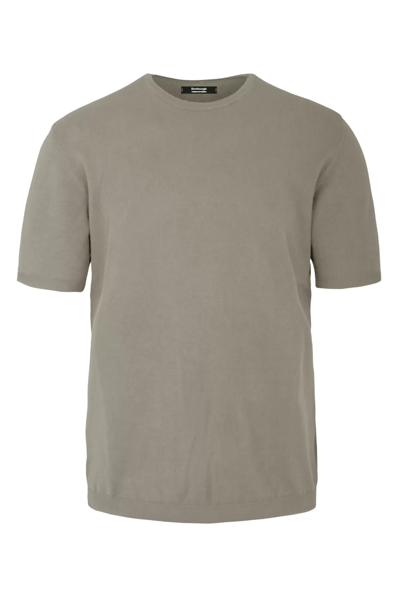 Uomo Bomboogie Maglie & Felpe>Pullover Girocollo A Manica Corta In Maglia Rasata Faded