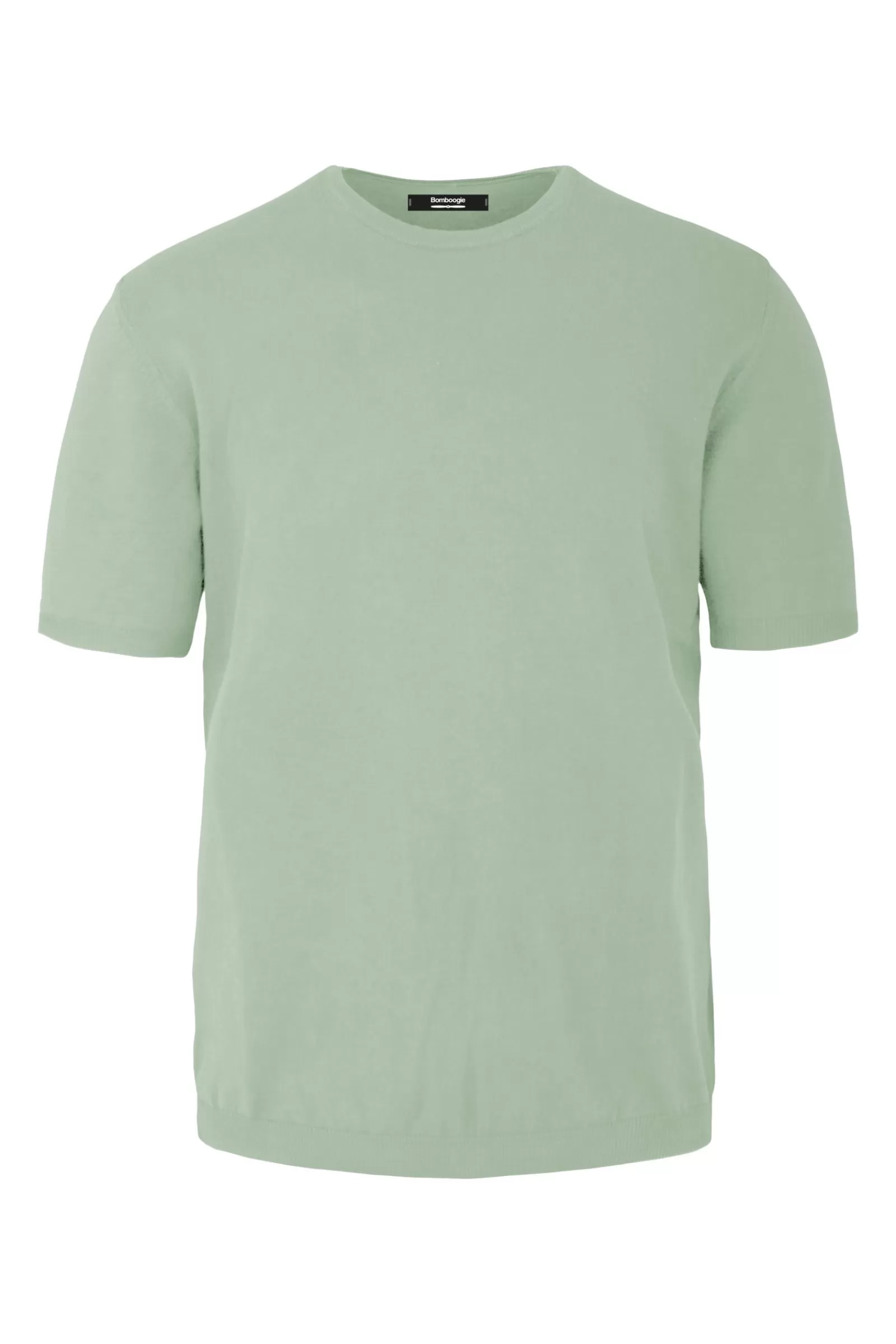 Uomo Bomboogie Maglie & Felpe>Pullover Girocollo A Manica Corta In Maglia Rasata Faded