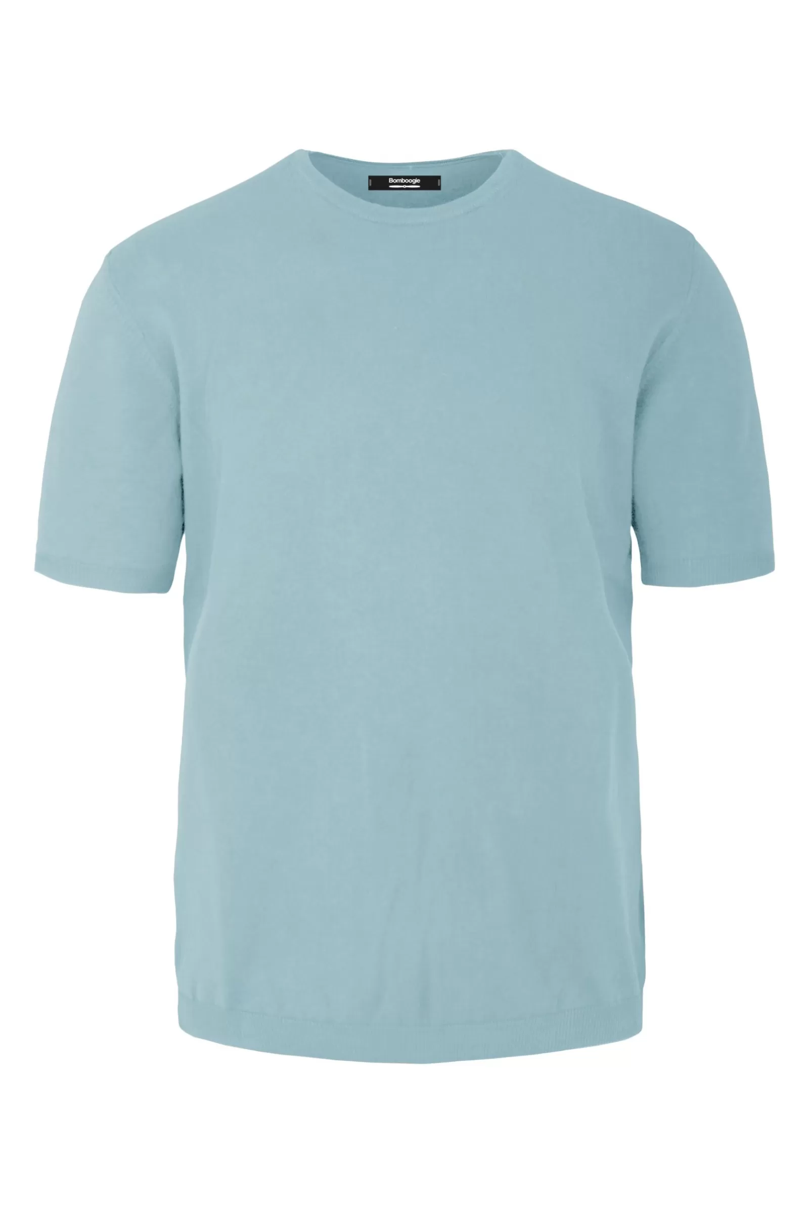 Uomo Bomboogie Maglie & Felpe>Pullover Girocollo A Manica Corta In Maglia Rasata Faded