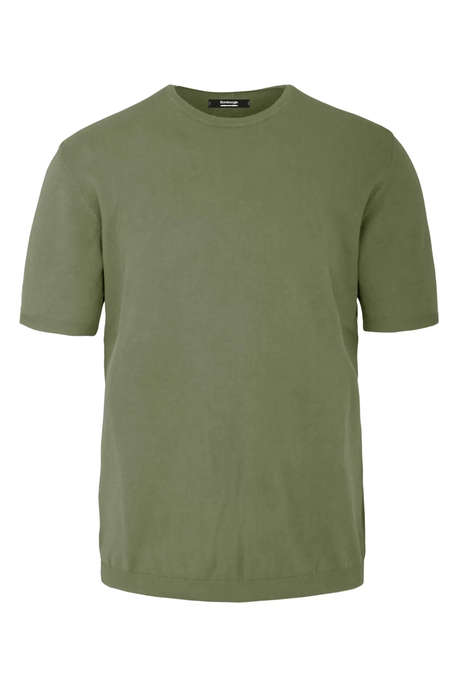 Uomo Bomboogie Maglie & Felpe>Pullover Girocollo A Manica Corta In Maglia Rasata Faded