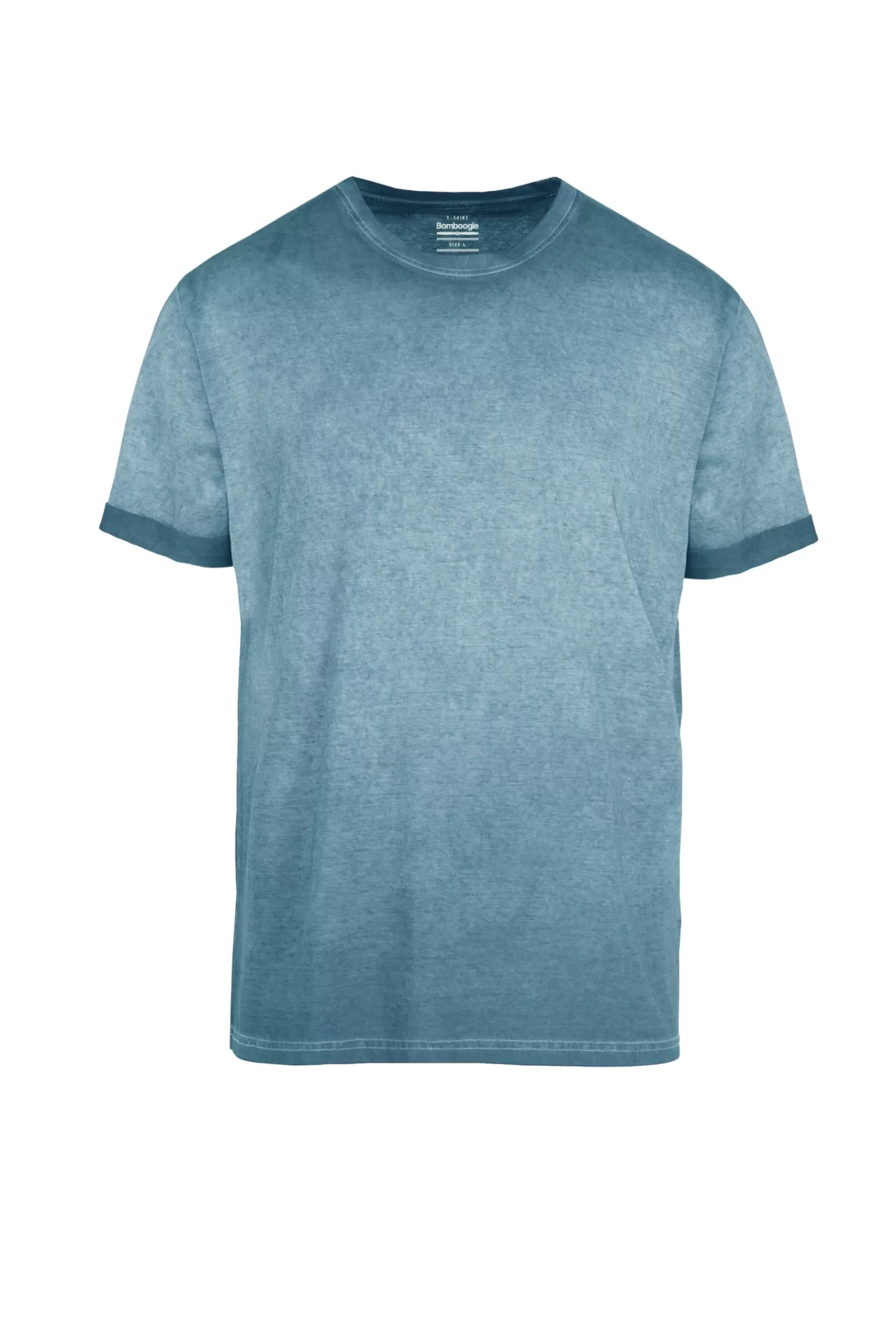Uomo Bomboogie T-Shirts & Polo>T-shirt A Manica Corta In Cotone Tinto A Freddo