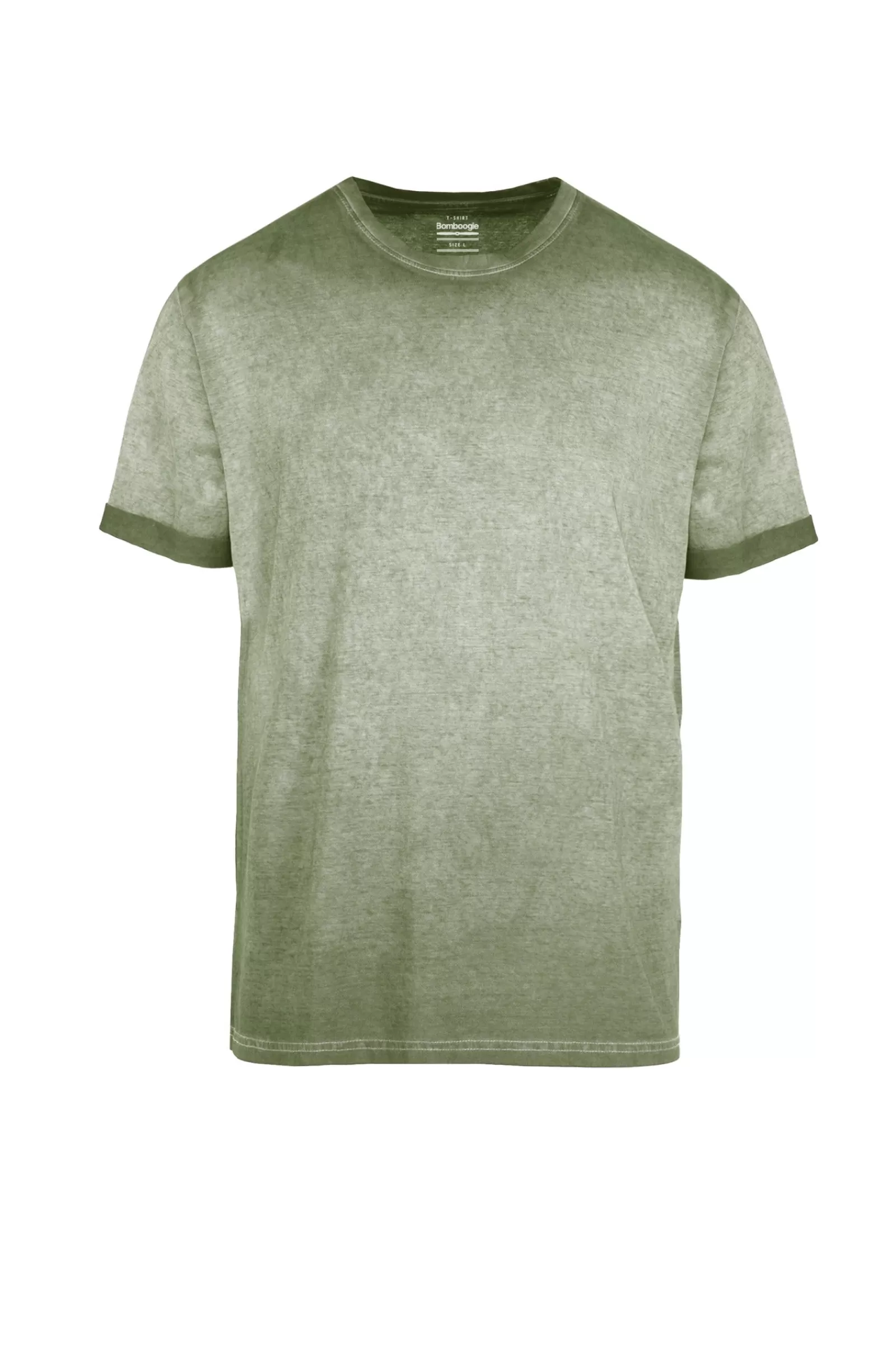 Uomo Bomboogie T-Shirts & Polo>T-shirt A Manica Corta In Cotone Tinto A Freddo