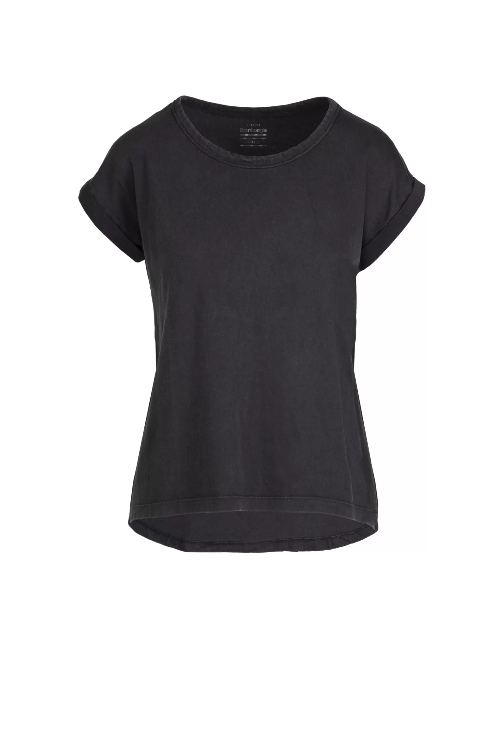 Donna Bomboogie T-Shirts>T-Shirt Girocollo Con Taglio Vivo E Maniche Risvoltate