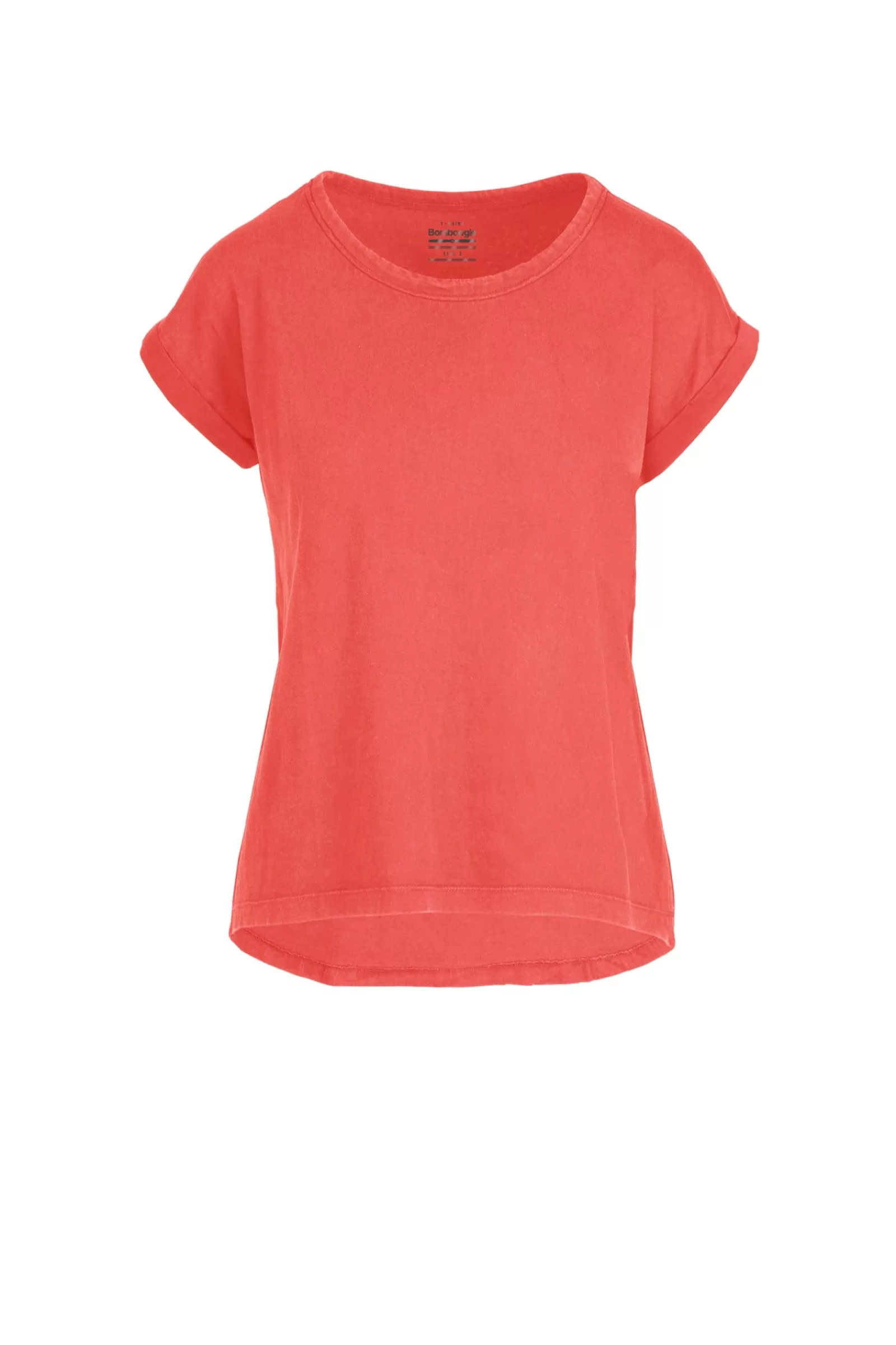 Donna Bomboogie T-Shirts>T-Shirt Girocollo Con Taglio Vivo E Maniche Risvoltate